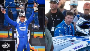 Kyle Larson (L) and Denny Hamlin (R)