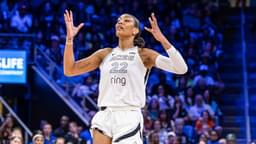 July 27, 2025, Arlington, Texas, USA: Las Vegas Aces center AJA WILSON (22) reacts to a missed shot during a WNBA, Basketball Damen, USA game between the Las Vegas Aces and Dallas Wings at College Park Center.