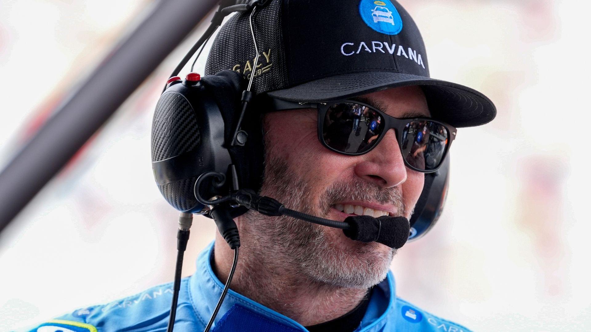 May 24, 2025; Concord, North Carolina, USA; NASCAR Cup Series driver Jimmie Johnson (84) during qualifying at Charlotte Motor Speedway.