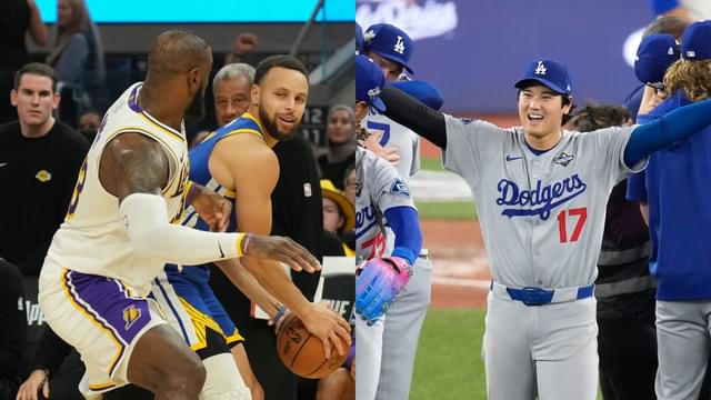 (L) LeBron James and Stephen Curry (R) Shohei Ohtani