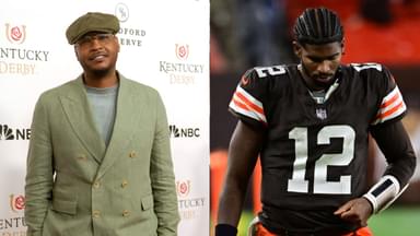 Carmelo Anthony (L), Shedeur Sanders (R)