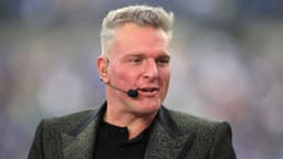 ESPN analyst Pat McAfee broadcasts live from the sidelines of Acrisure Stadium in Pittsburgh, PA prior to the start of the Pittsburgh Panthers vs Notre Dame Fighting Irish game on November 15, 2025