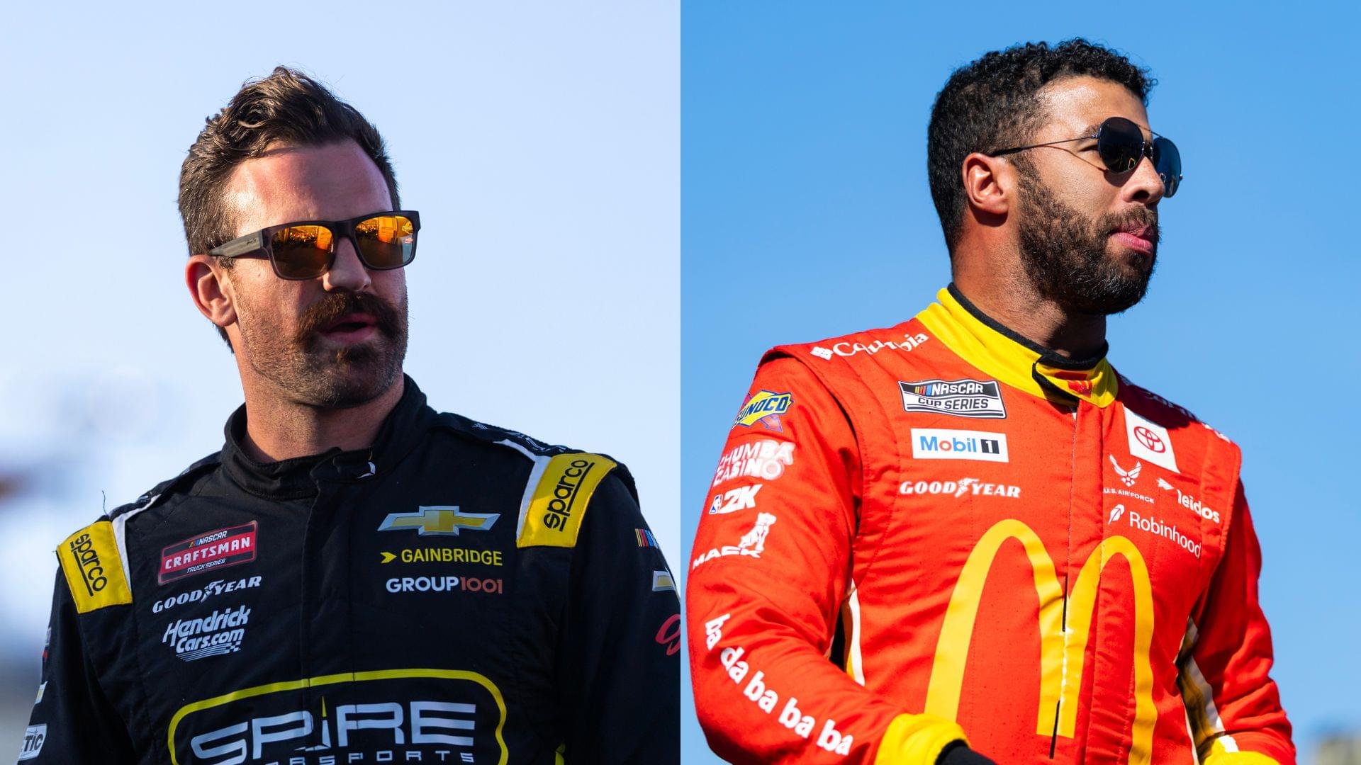 Corey LaJoie (L) and Bubba Wallace (R)