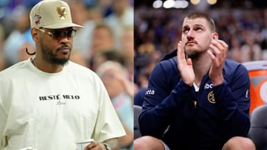 Carmelo Anthony (L) and Nikola Jokic (R)