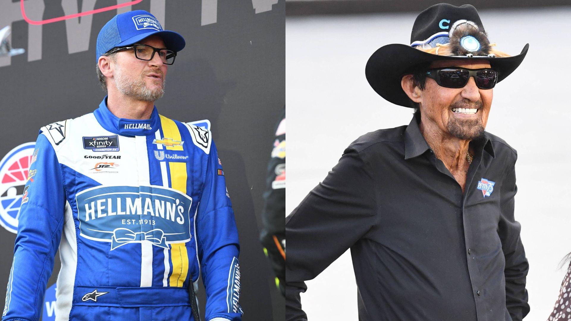 Dale Earnhardt Jr. (L) and Richard Petty (R)