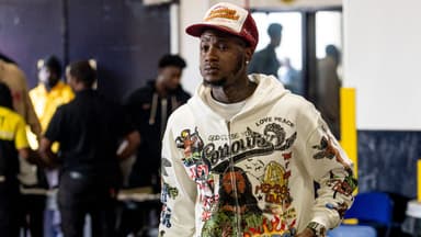 Miami Heat guard Terry Rozier (2) arrives at the arena before the game against the New Orleans Pelicans at Smoothie King Center