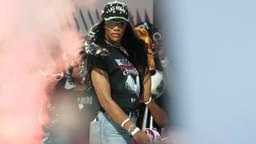 Las Vegas Aces center A'Ja Wilson (22) is introduced during the Aces 2025 WNBA Championship celebration at Toshiba Plaza