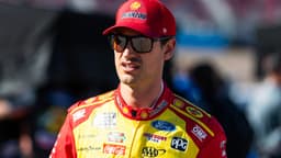 Nov 1, 2025; Avondale, Arizona, USA; NASCAR Cup Series driver Joey Logano (22) during qualifying for the NASCAR Championship race at Phoenix Raceway.