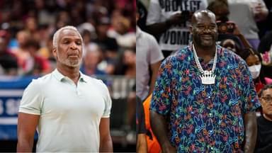 (L) Charles Oakley (R) Shaquille O'Neal