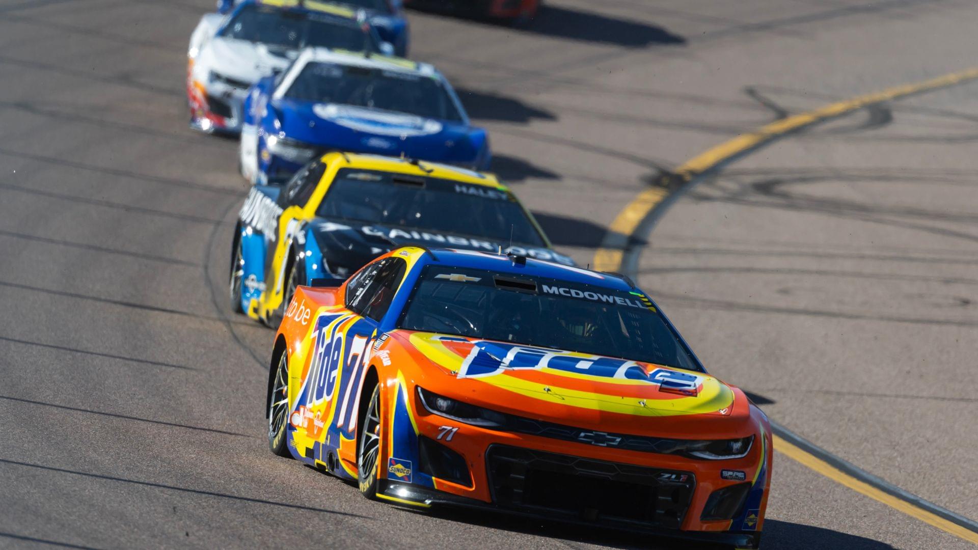 Nov 2, 2025; Avondale, Arizona, USA; NASCAR Cup Series driver Michael McDowell (71) during the NASCAR Championship race at Phoenix Raceway.