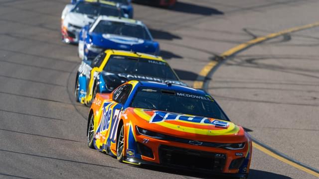 Nov 2, 2025; Avondale, Arizona, USA; NASCAR Cup Series driver Michael McDowell (71) during the NASCAR Championship race at Phoenix Raceway.