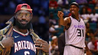 LeBron James(L) and Ricky Davis(R)