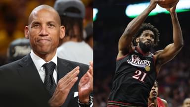 Reggie Miller (L), Joel Embiid (R)