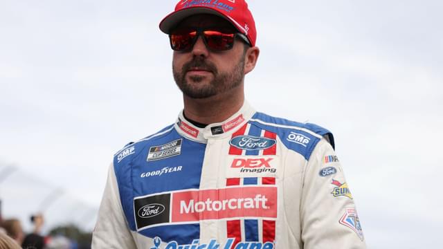 Oct 26, 2025; Martinsville, Virginia, USA; NASCAR Cup Series driver Josh Berry (21) before the Xfinity 500 at Martinsville Speedway