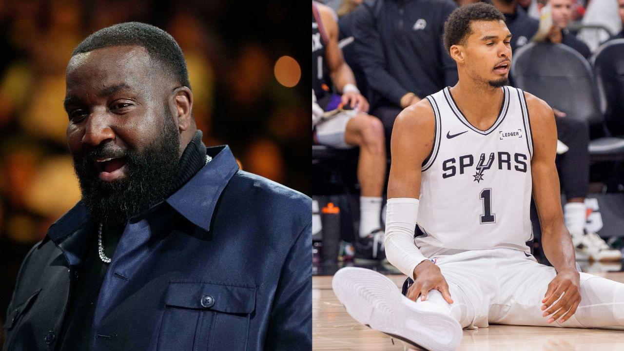 Kendrick Perkins (L), Victor Wembanyama (R)