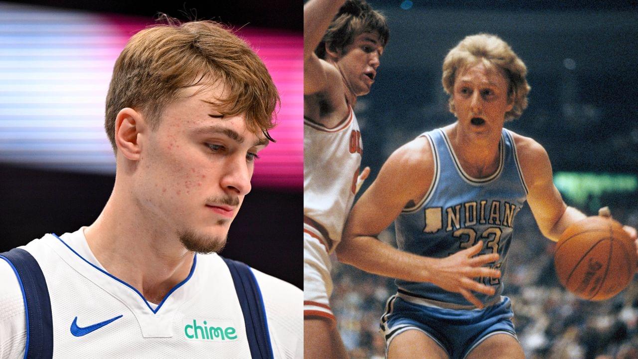 Cooper Flagg (L), Larry Bird (R)
