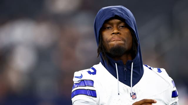 Dallas Cowboys wide receiver George Pickens (3) before the game against the Atlanta Falcons at AT&T Stadium.