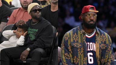 (L) Kevin Hart (R) LeBron James