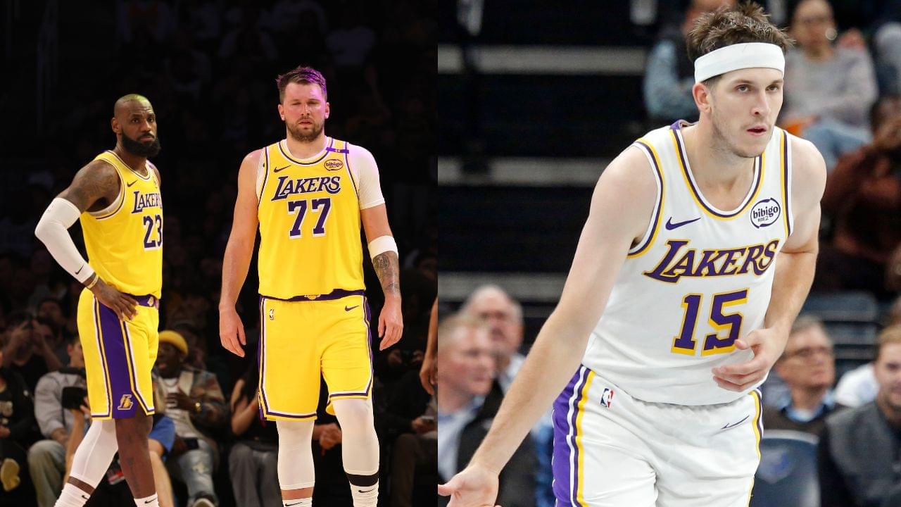 LeBron James, Luka Doncic (L), Austin Reaves (R)