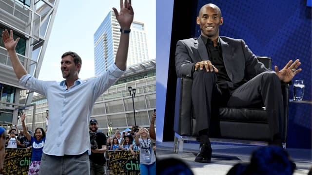 Dirk Nowitzki (L), Kobe Bryant (R)