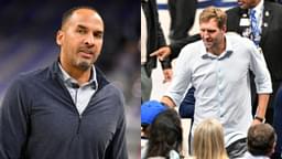 (L) Nico Harrison (R) Dirk Nowitzki