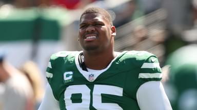 New York Jets defensive tackle Quinnen Williams (95) before the game against the Buffalo Bills at MetLife Stadium.