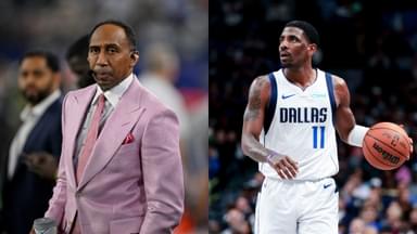 Stephen A. Smith (L) and Kyrie Irving (R)