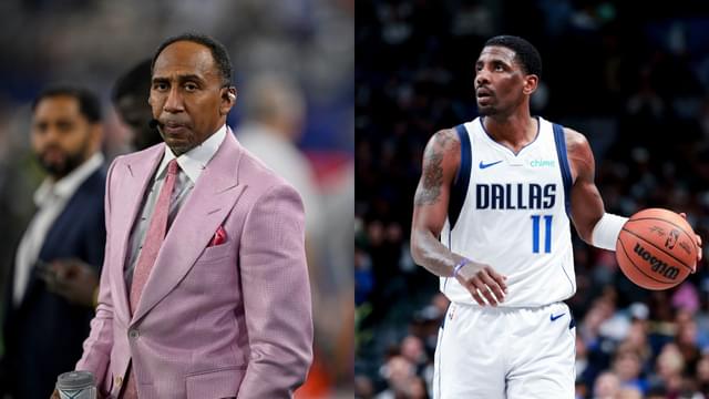 Stephen A. Smith (L) and Kyrie Irving (R)