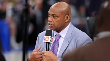 ; NBA TV analyst Charles Barkley talks on set before game three of the 2024 NBA Finals between the Boston Celtics and the Dallas Mavericks at American Airlines Center.