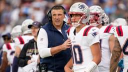 Mike Vrabel and Drake Maye