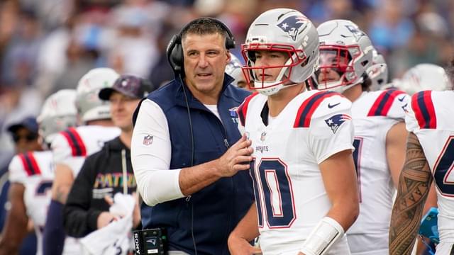 Mike Vrabel and Drake Maye