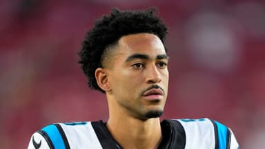 Carolina Panthers quarterback Bryce Young (9) takes the field before the game against the San Francisco 49ers at Levi's Stadium.