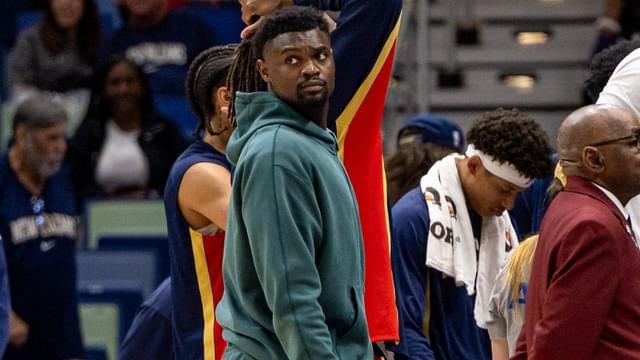New Orleans Pelicans forward Zion Williamson (1) looks on against the Oklahoma City Thunder during the second half at Smoothie King Center.