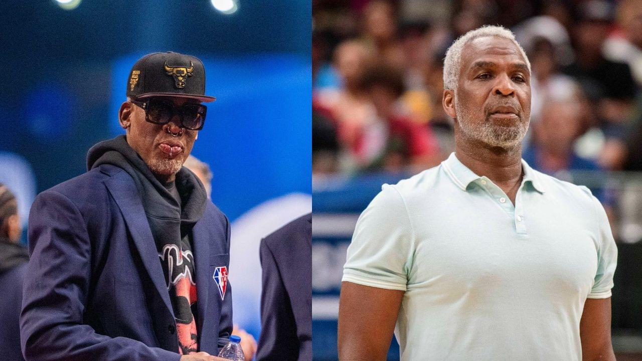 Dennis Rodman (L), Charles Oakley (R)