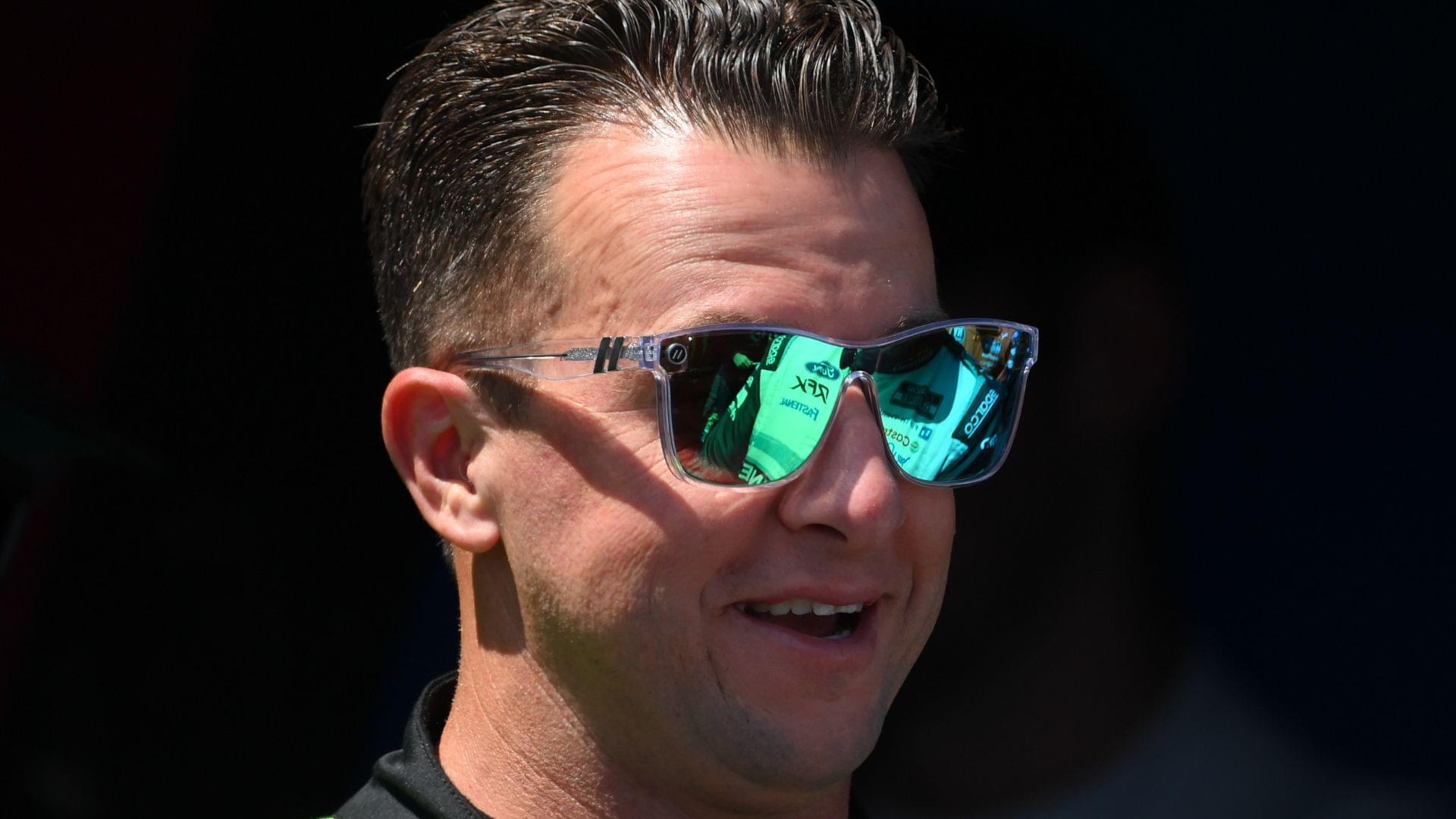 Aug 10, 2025; Watkins Glen, New York, USA; NASCAR Cup Series driver AJ Allmendinger (16) looks on prior to the Go Bowling at The Glen at Watkins Glen International