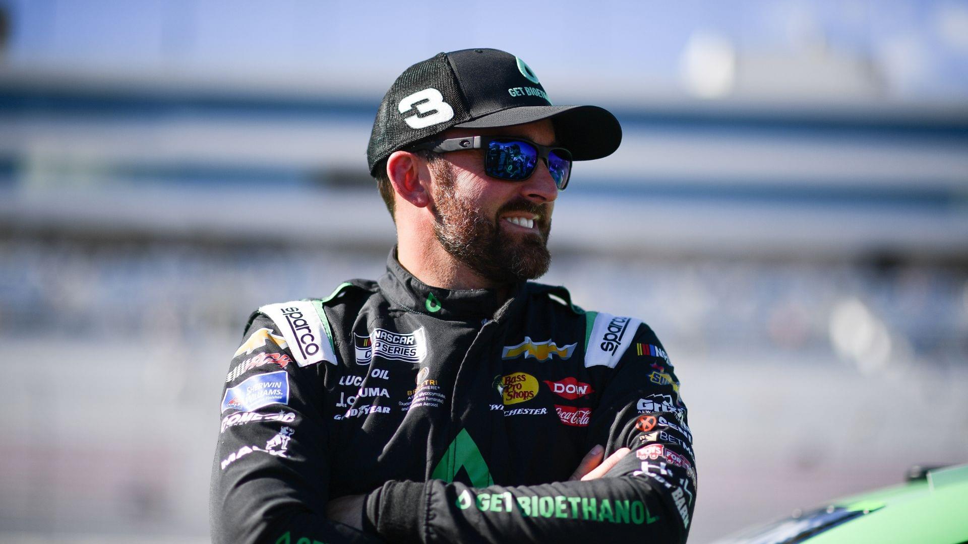 Oct 11, 2025; Las Vegas, Nevada, USA; NASCAR Cup Series driver Austin Dillon (3) during qualifying for the South Point 400 at Las Vegas Motor Speedway