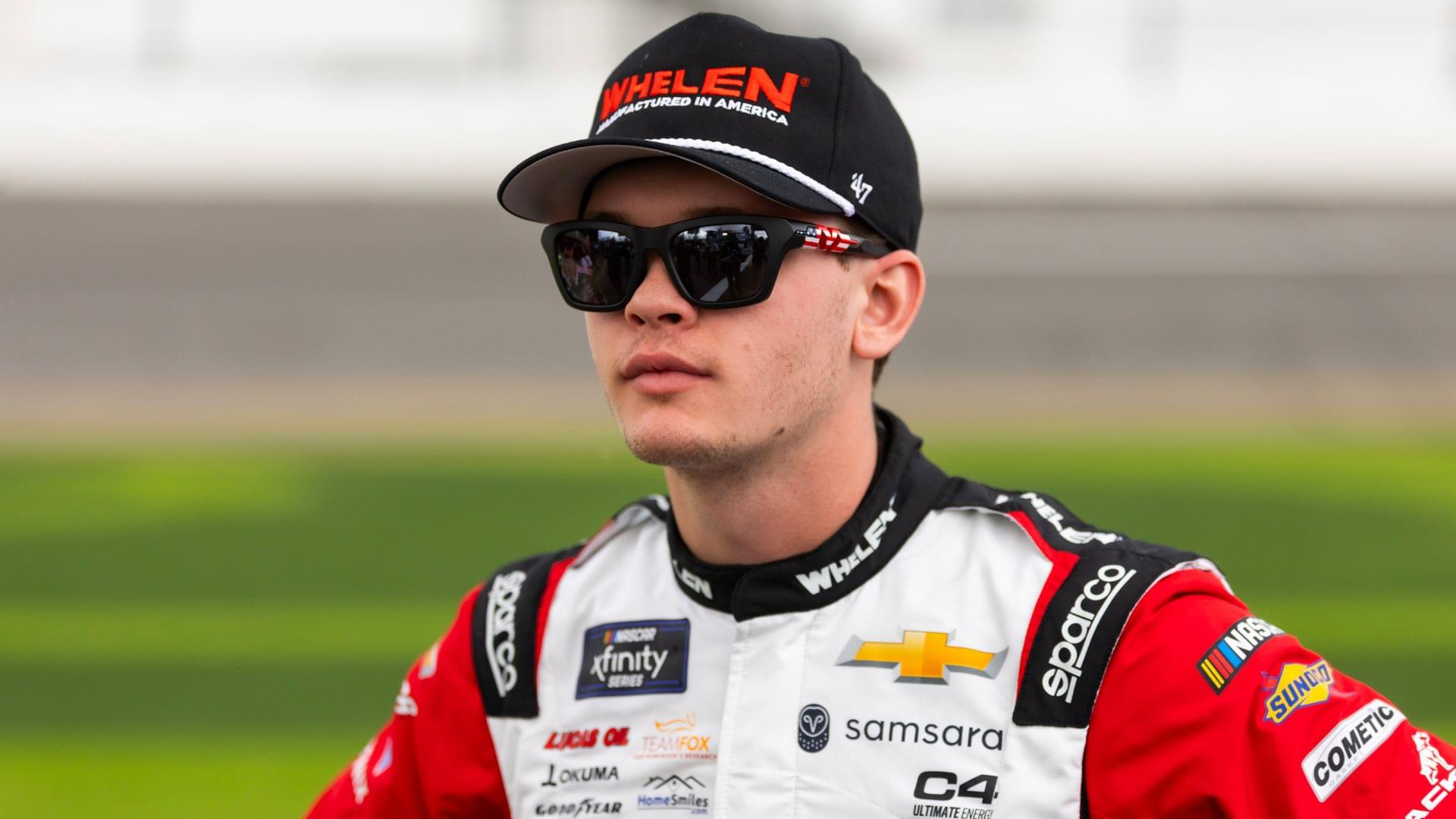 Feb 15, 2025; Daytona Beach, Florida, USA; NASCAR Xfinity Series driver Jesse Love (2) during qualifying for the United Rentals 300 at Daytona International Speedway