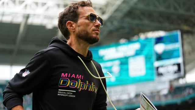 Miami Dolphins head coach Mike McDaniel leaves the field at the end of a game against the Los Angeles Chargers at Hard Rock Stadium.
