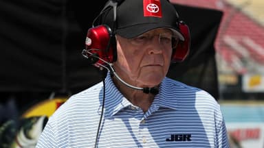 Aug 9, 2025; Watkins Glen, New York, USA; NASCAR Cup Series owner Joe Gibbs looks on from pit road during practice and qualifying for the Go Bowling at The Glen at Watkins Glen International