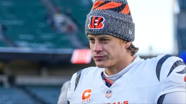 Cincinnati Bengals quarterback Joe Burrow (9) walks for the locker room after the fourth quarter of the NFL Week 15 game between the Cincinnati Bengals and the Baltimore Ravens at Paycor Stadium in Cincinnati on Sunday, Dec. 14, 2025. The Bengals were shut out, 24-0.
