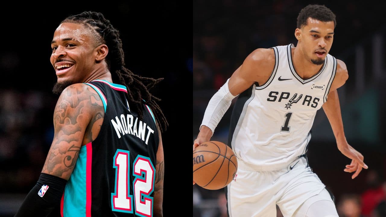 Ja Morant (L), Victor Wembanyama (R)