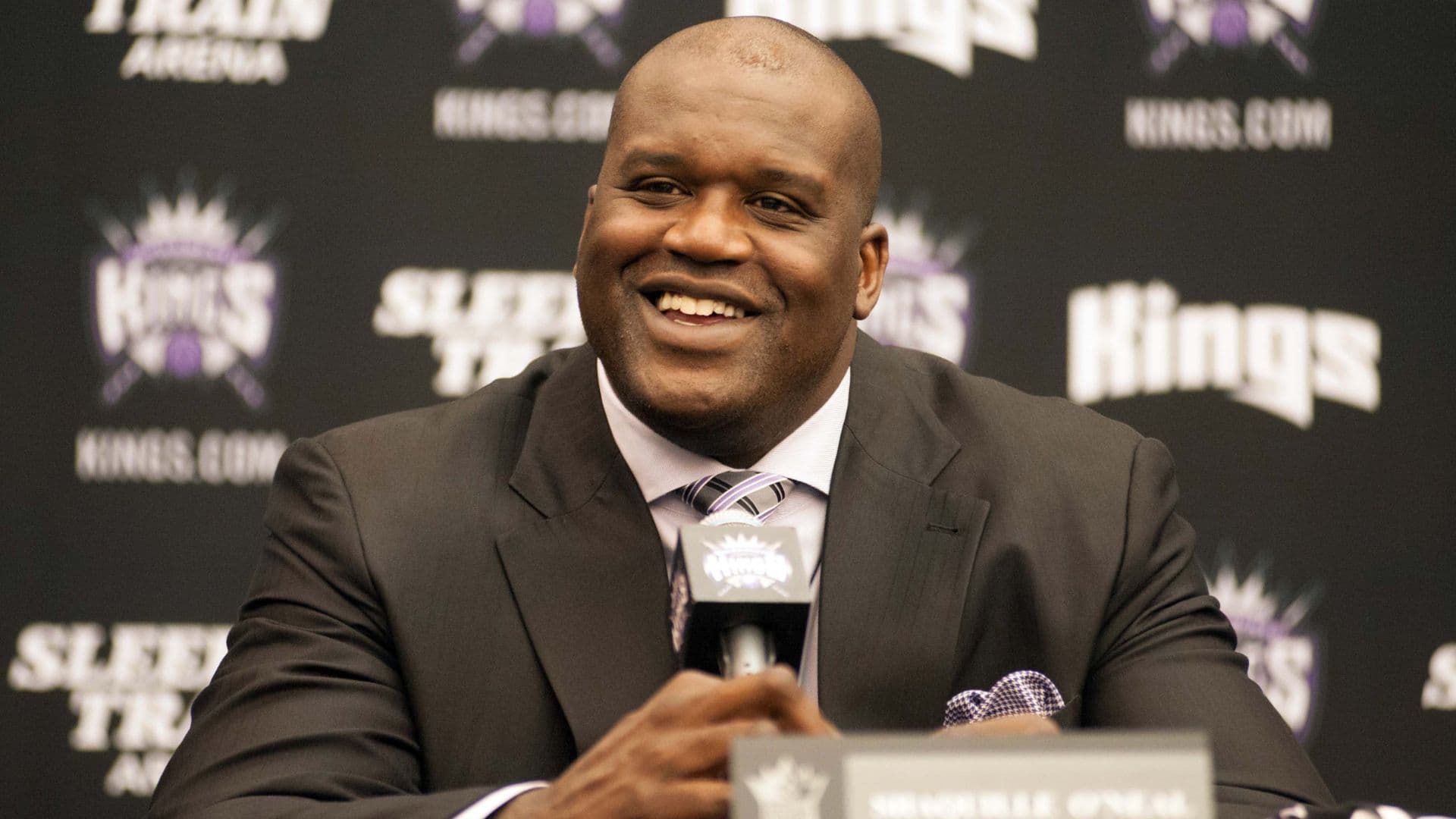 Sep 24, 2013; Sacramento, CA, USA; Sacramento Kings minority owner Shaquille O'Neal answers questions from the media during a press conference at Kings Practice Facility.