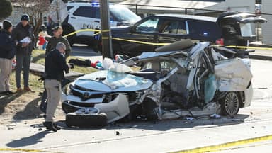 A pickup truck fleeing Brockton Police crashed into car at the intersection of Pleasant and Prospect streets in Stoughton Saturday morning, Dec. 20, 2025. (Representational Image)