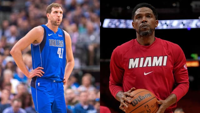 Dirk Nowitzki and Udonis Haslem