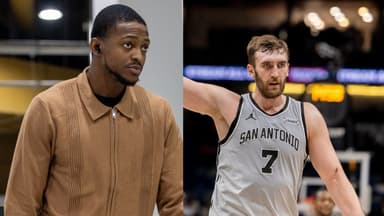 De'Aaron Fox (L), Luke Kornet (R)