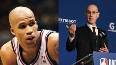 Richard Jefferson (L), Adam Silver (R)
