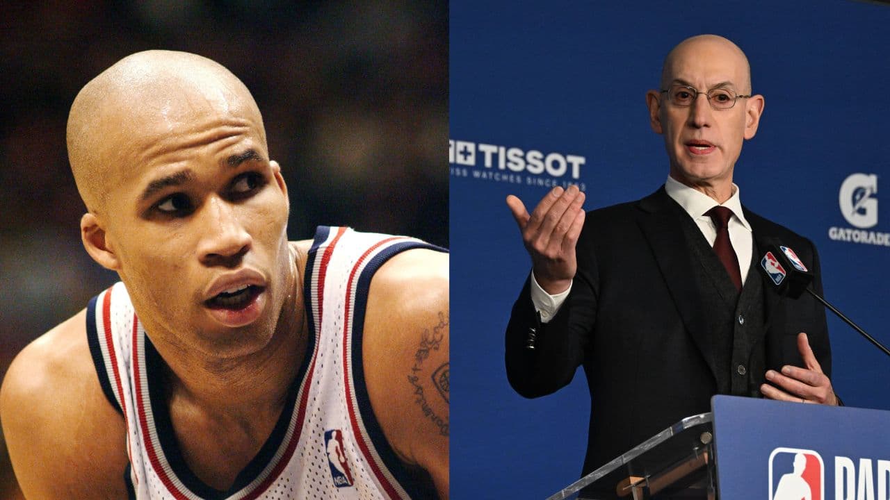 Richard Jefferson (L), Adam Silver (R)