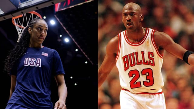 A'ja Wilson (L), ichael Jordan (R)