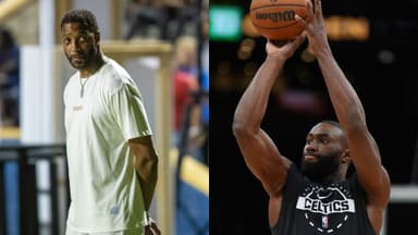 Tracy McGrady (L) and Jaylen Brown (R)