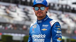 Jun 21, 2025; Long Pond, Pennsylvania, USA; NASCAR Cup Series driver Kyle Larson (5) looks on from pit road during practice and qualifying for The Great American Getaway 400 at Pocono Raceway.